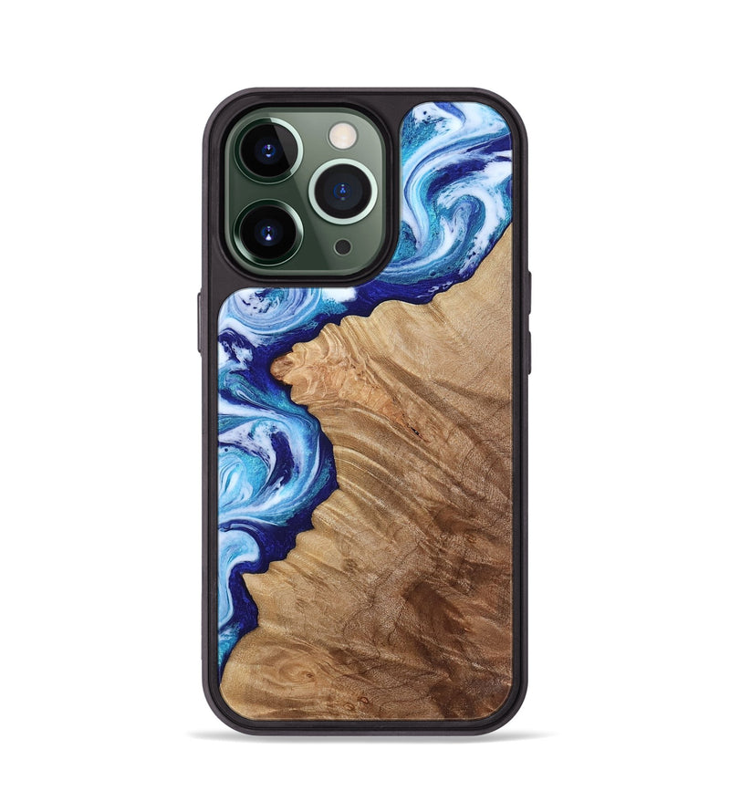 iPhone 13 Pro Wood Phone Case - Adah (Blue, 811742)