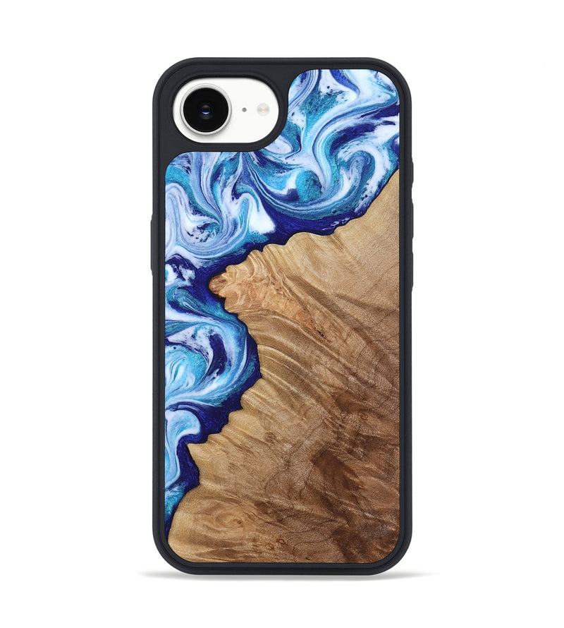 iPhone 16e Wood Phone Case - Adah (Blue, 811742)