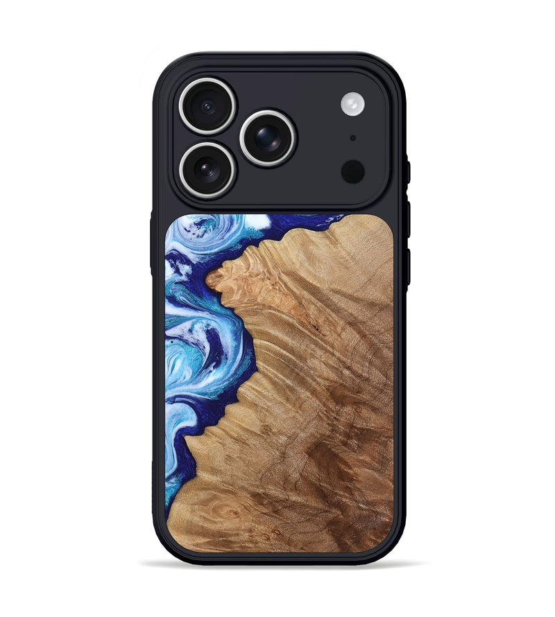 iPhone 17 Pro Wood Phone Case - Adah (Blue, 811742)