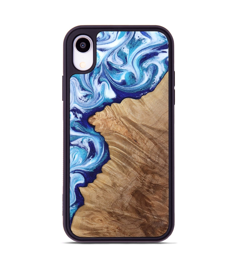 iPhone Xr Wood Phone Case - Adah (Blue, 811742)