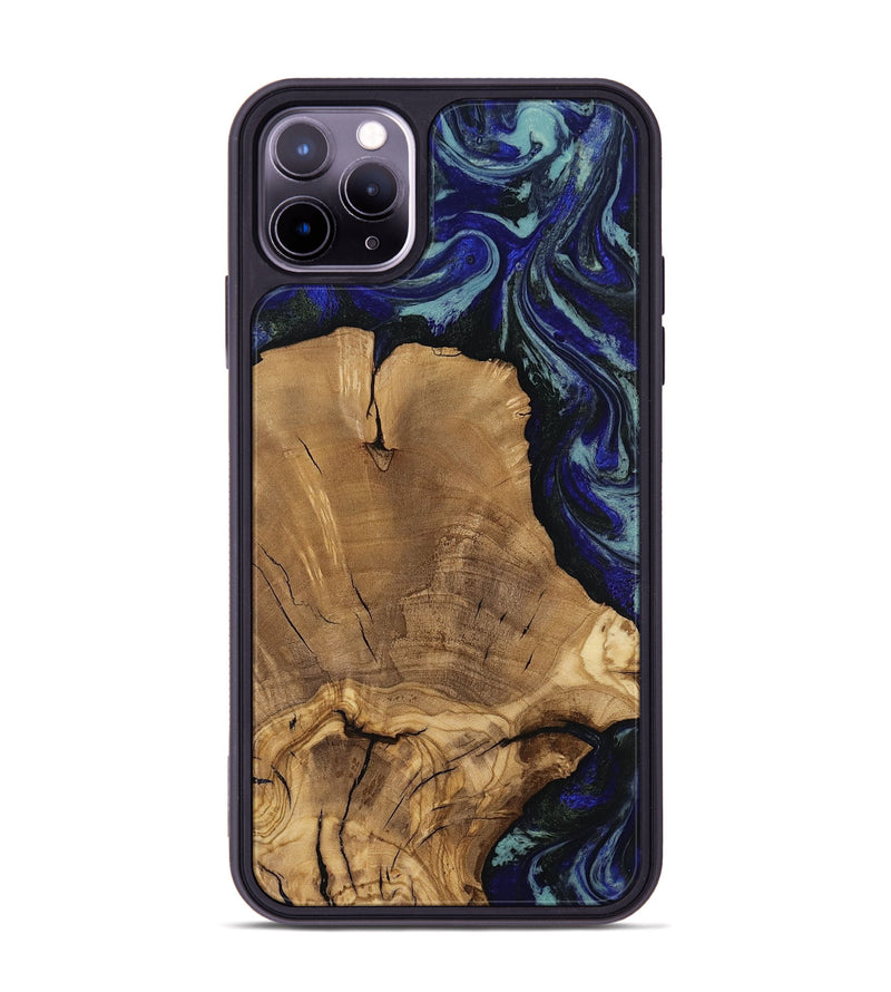iPhone 11 Pro Max Wood Phone Case - Dayna (Blue, 811745)