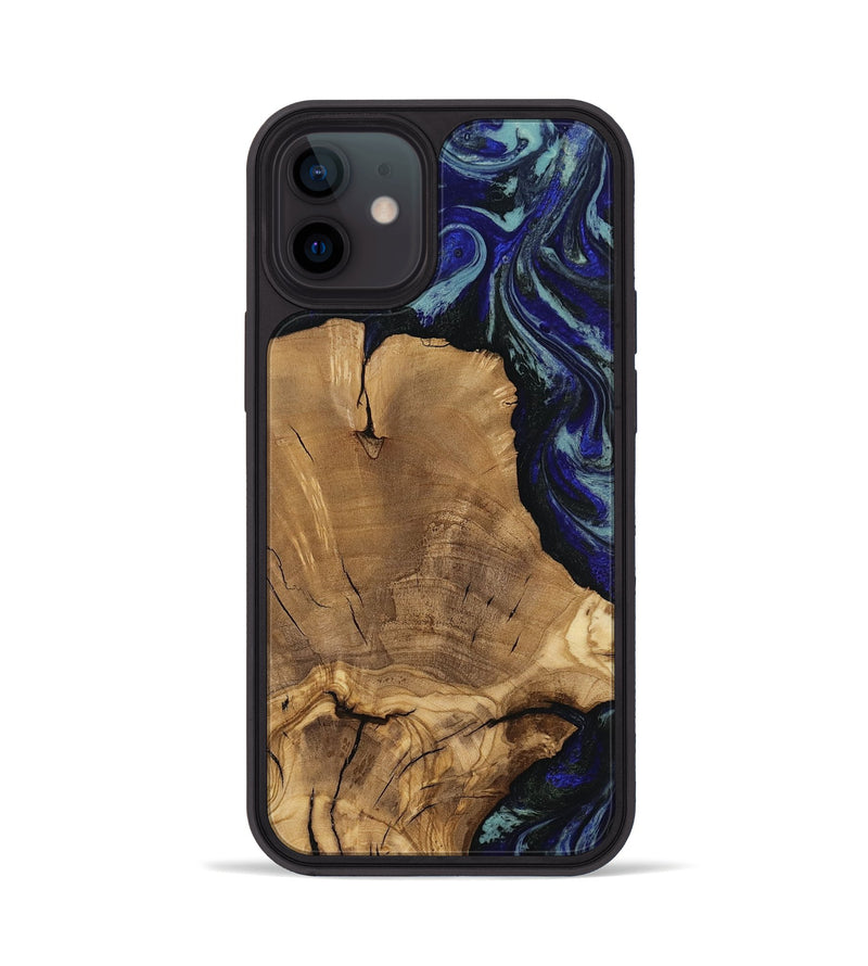 iPhone 12 Wood Phone Case - Dayna (Blue, 811745)
