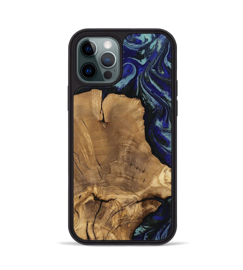 iPhone 12 Pro Wood Phone Case - Dayna (Blue, 811745)