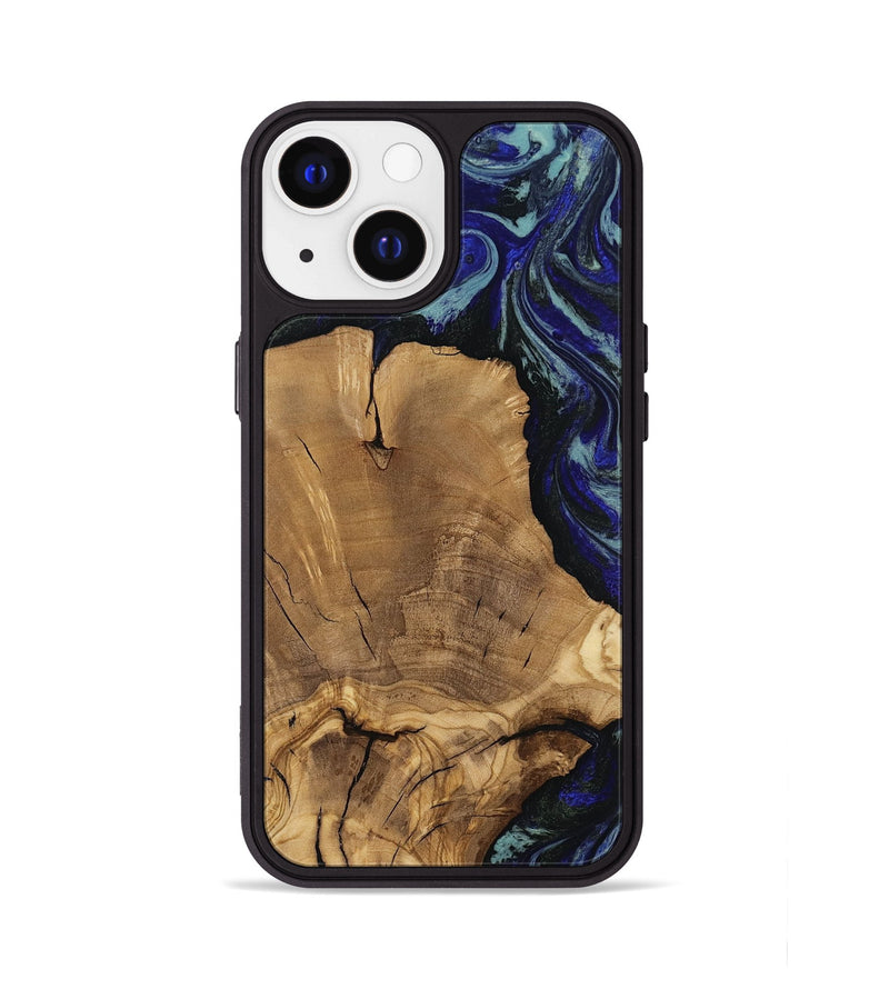 iPhone 13 Wood Phone Case - Dayna (Blue, 811745)