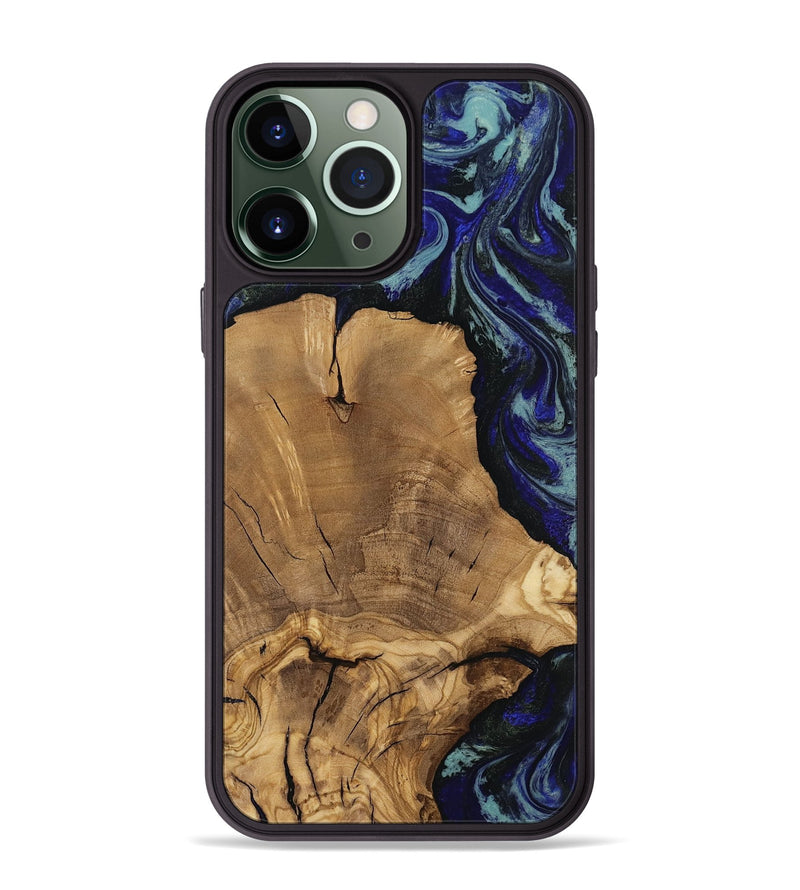 iPhone 13 Pro Max Wood Phone Case - Dayna (Blue, 811745)
