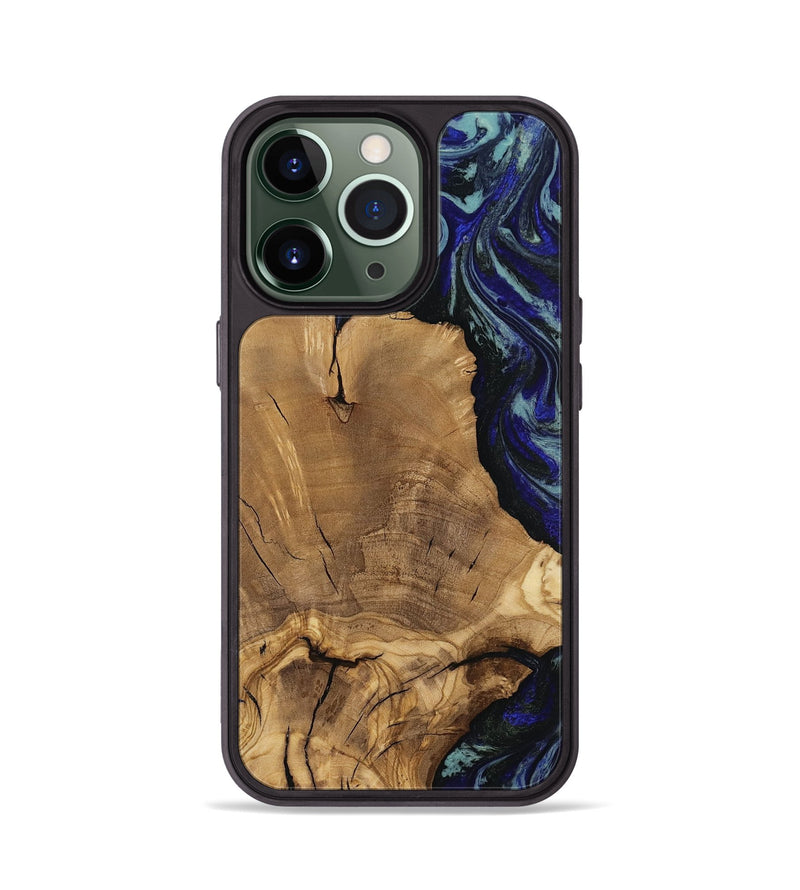 iPhone 13 Pro Wood Phone Case - Dayna (Blue, 811745)