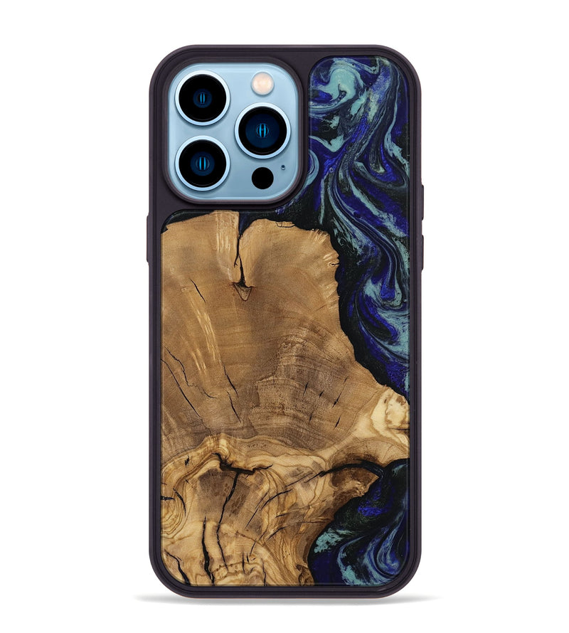 iPhone 14 Pro Max Wood Phone Case - Dayna (Blue, 811745)