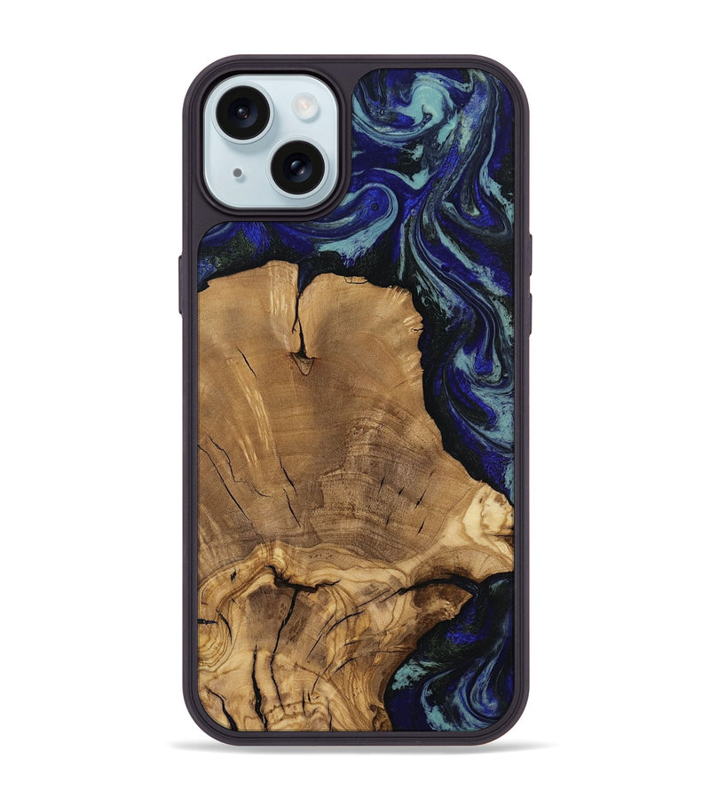 iPhone 15 Plus Wood Phone Case - Dayna (Blue, 811745)