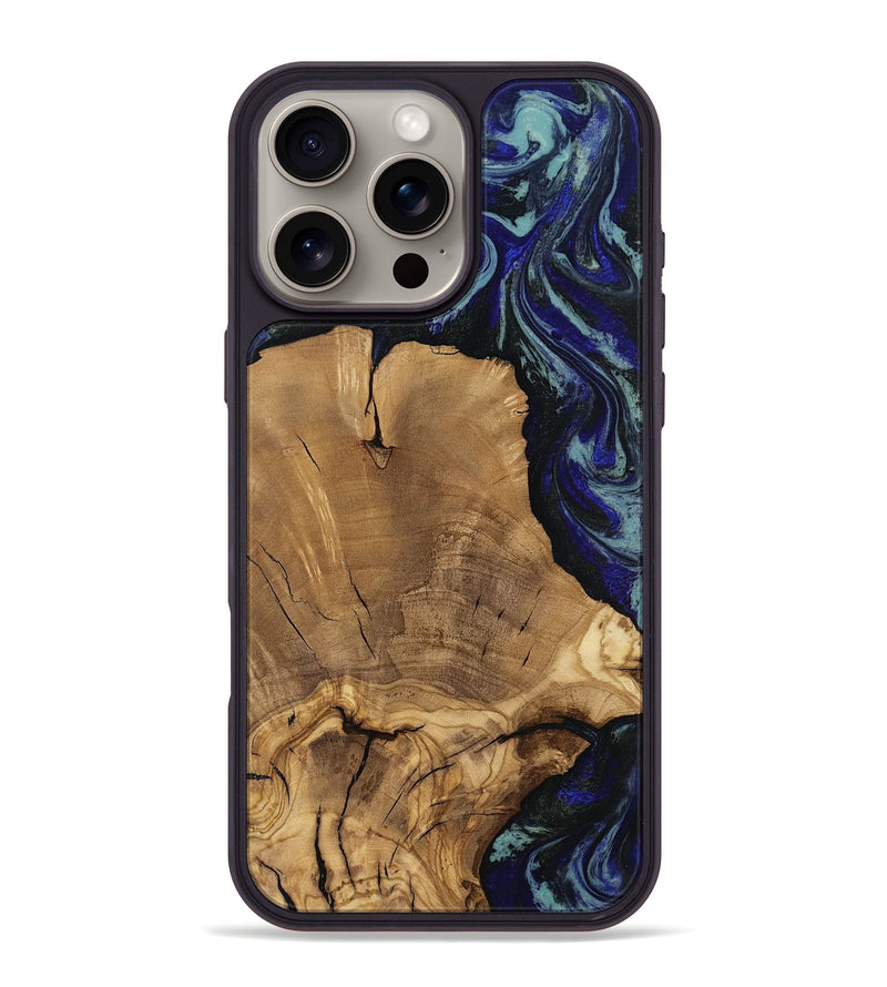 iPhone 16 Pro Max Wood Phone Case - Dayna (Blue, 811745)