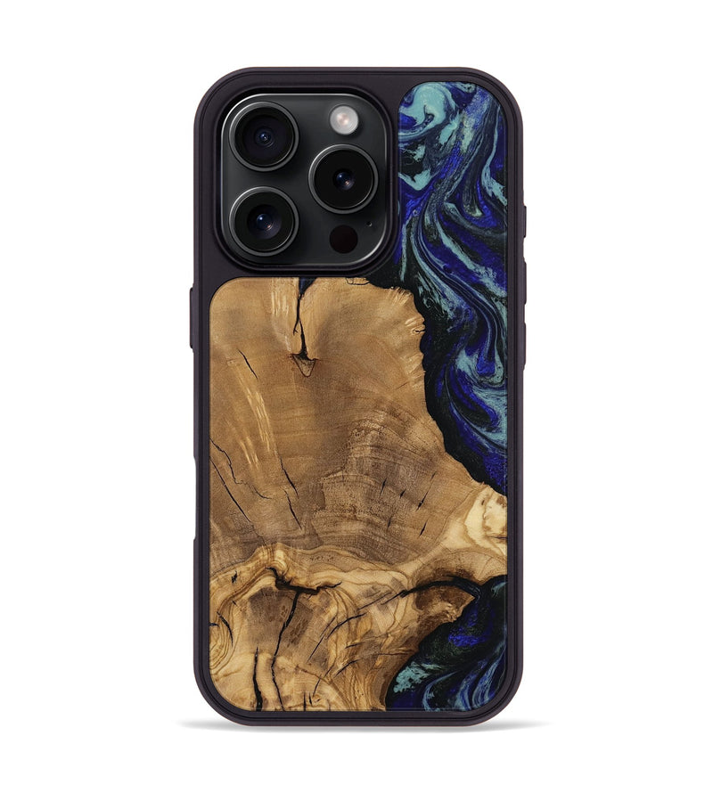 iPhone 16 Pro Wood Phone Case - Dayna (Blue, 811745)