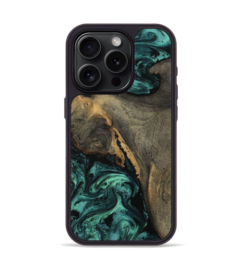 iPhone 15 Pro Wood Phone Case - Keisha (Green, 811750)