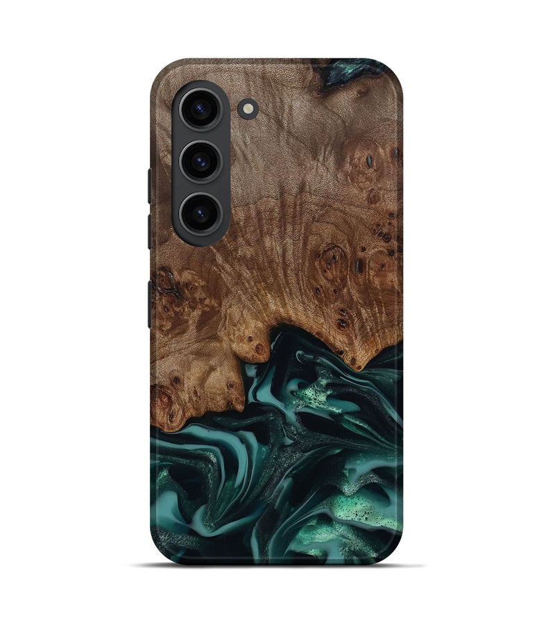 Galaxy S23 Wood Live Edge Phone Case - Abigail (Green, 811799)