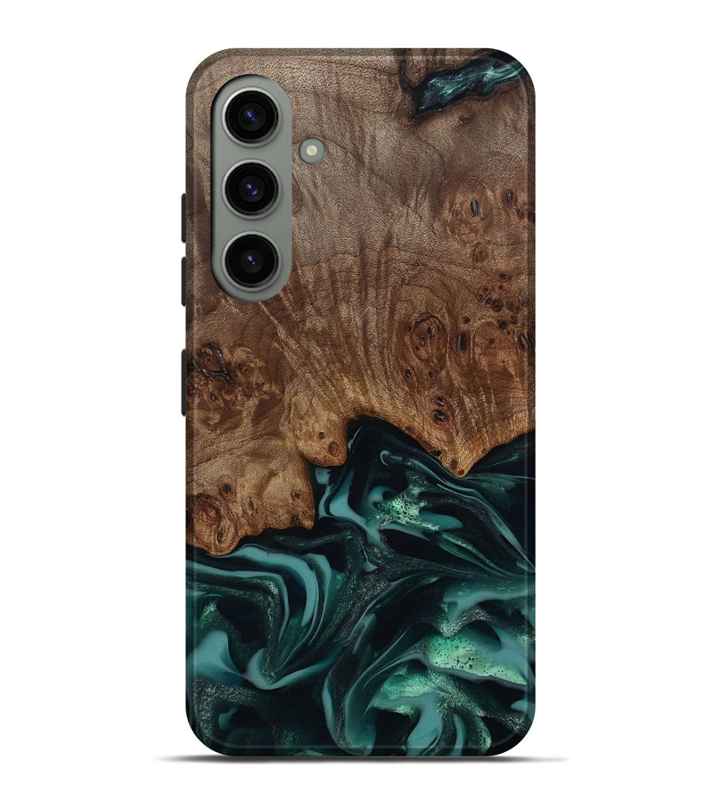 Galaxy S24 Plus Wood Live Edge Phone Case - Abigail (Green, 811799)