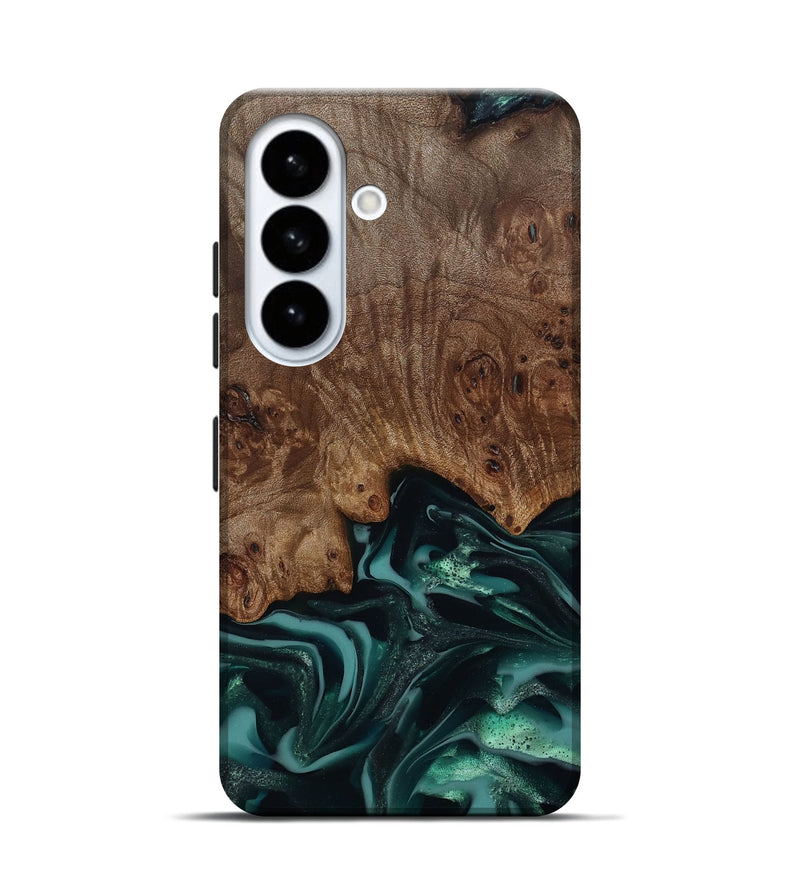 Galaxy S26 Wood Live Edge Phone Case - Abigail (Green, 811799)