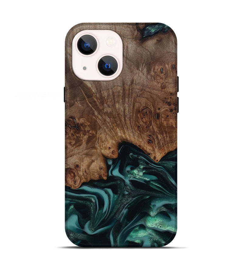 iPhone 13 Wood Live Edge Phone Case - Abigail (Green, 811799)
