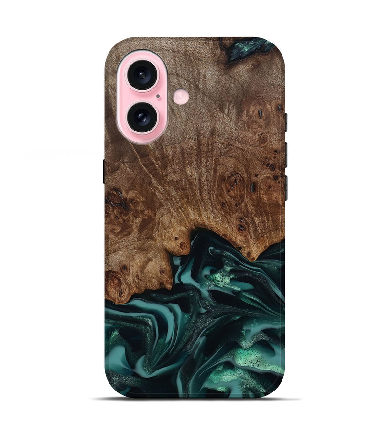 iPhone 17 Wood Live Edge Phone Case - Abigail (Green, 811799)