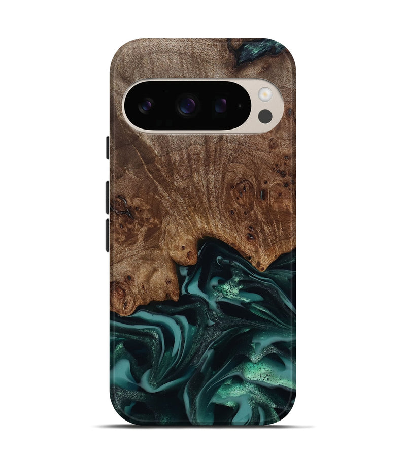 Pixel 10 Pro Wood Live Edge Phone Case - Abigail (Green, 811799)
