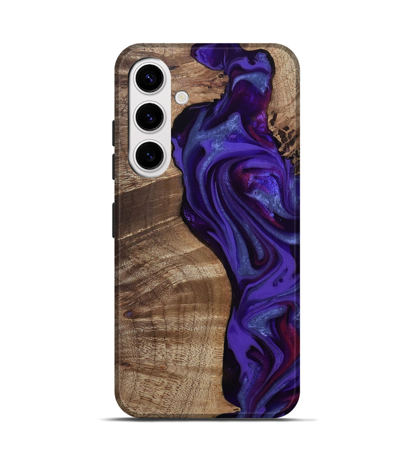 Galaxy S25 Wood Live Edge Phone Case - Aric (Purple, 811801)
