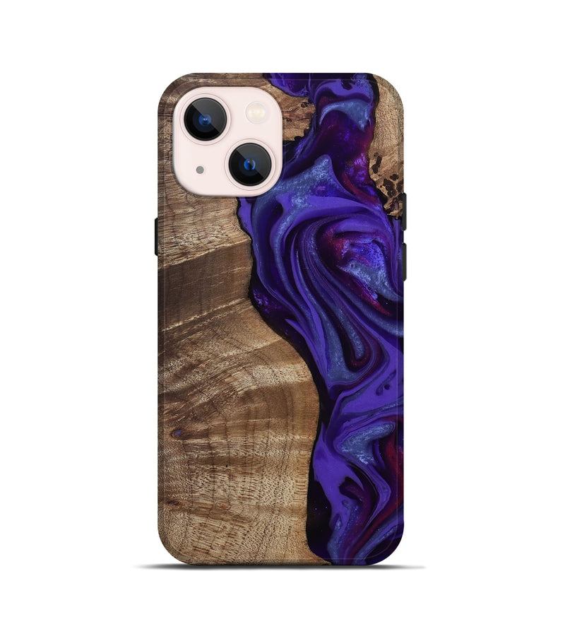 iPhone 13 mini Wood Live Edge Phone Case - Aric (Purple, 811801)