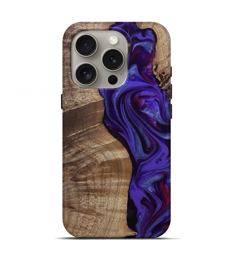 iPhone 16 Pro Wood Live Edge Phone Case - Aric (Purple, 811801)