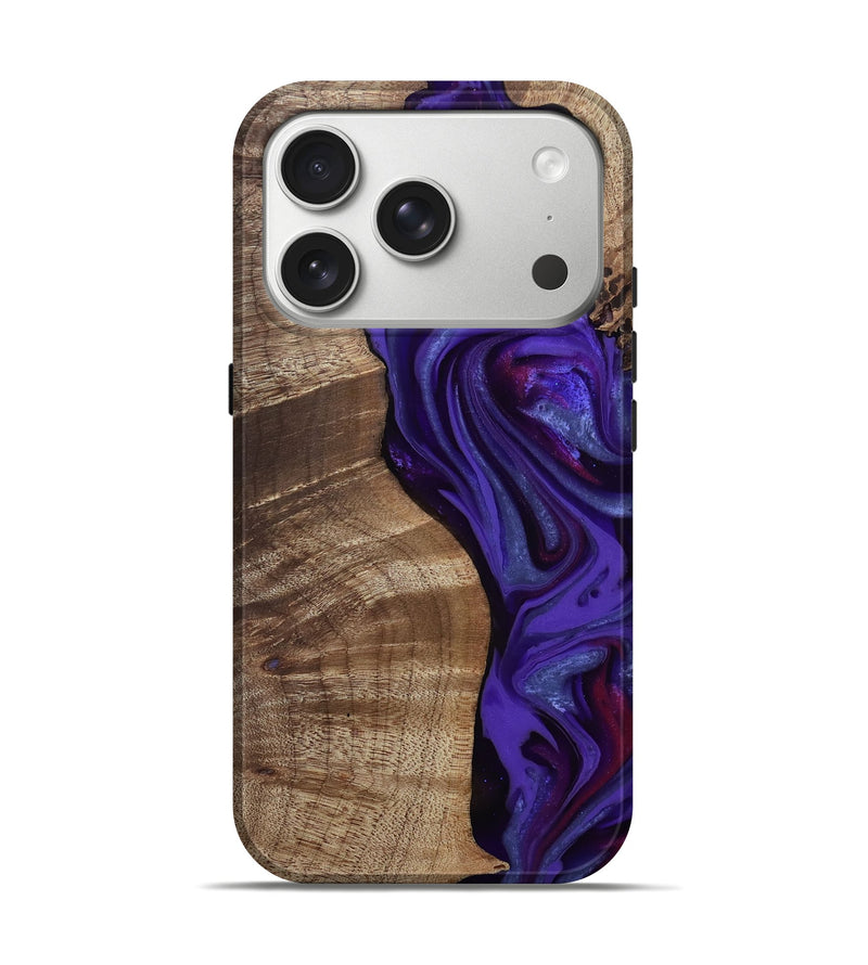 iPhone 17 Pro Wood Live Edge Phone Case - Aric (Purple, 811801)
