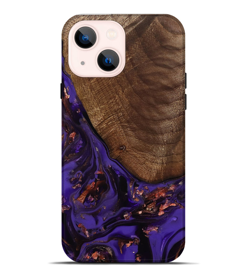 iPhone 14 Plus Wood Live Edge Phone Case - Avah (Purple, 811803)