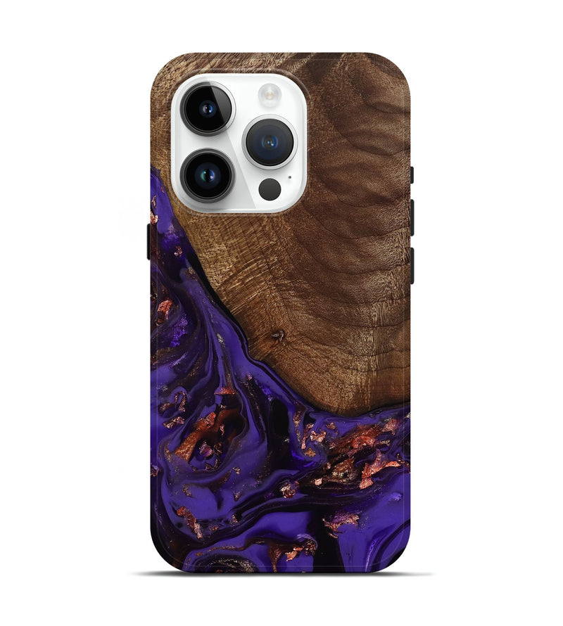 iPhone 15 Pro Wood Live Edge Phone Case - Avah (Purple, 811803)