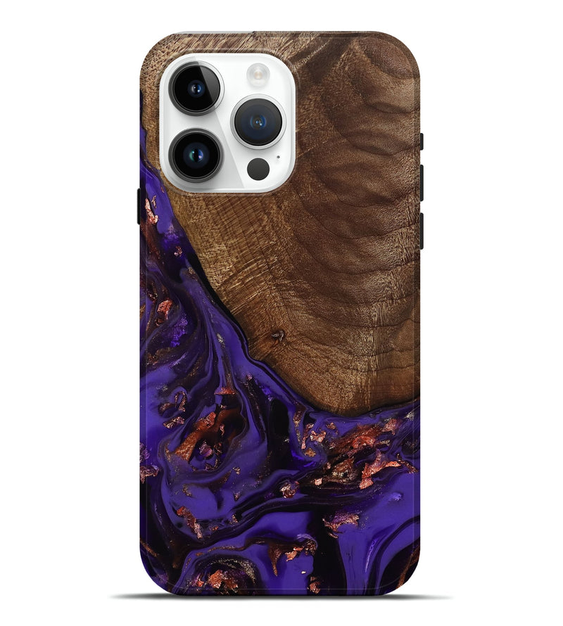 iPhone 15 Pro Max Wood Live Edge Phone Case - Avah (Purple, 811803)