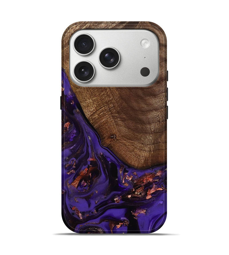 iPhone 17 Pro Wood Live Edge Phone Case - Avah (Purple, 811803)