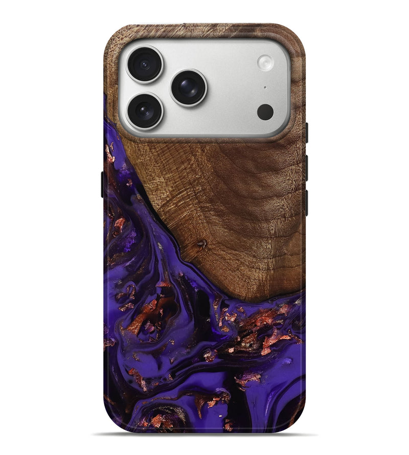 iPhone 17 Pro Max Wood Live Edge Phone Case - Avah (Purple, 811803)