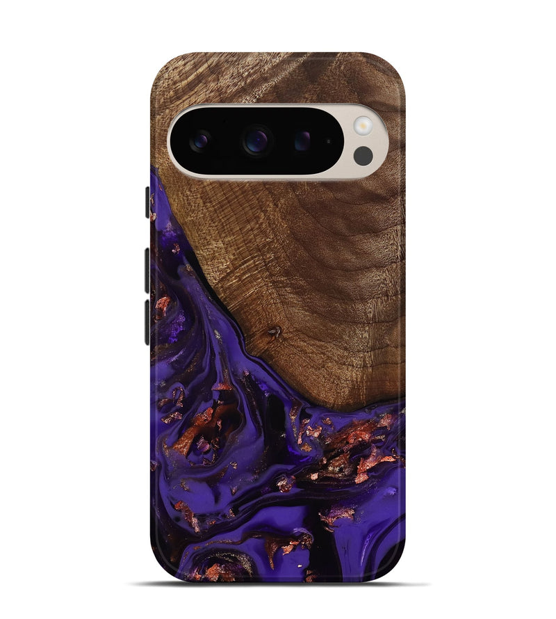 Pixel 9 Pro Wood Live Edge Phone Case - Avah (Purple, 811803)