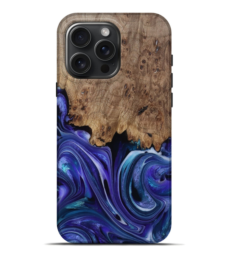 iPhone 16 Pro Max Wood Live Edge Phone Case - Cicely (Purple, 811807)