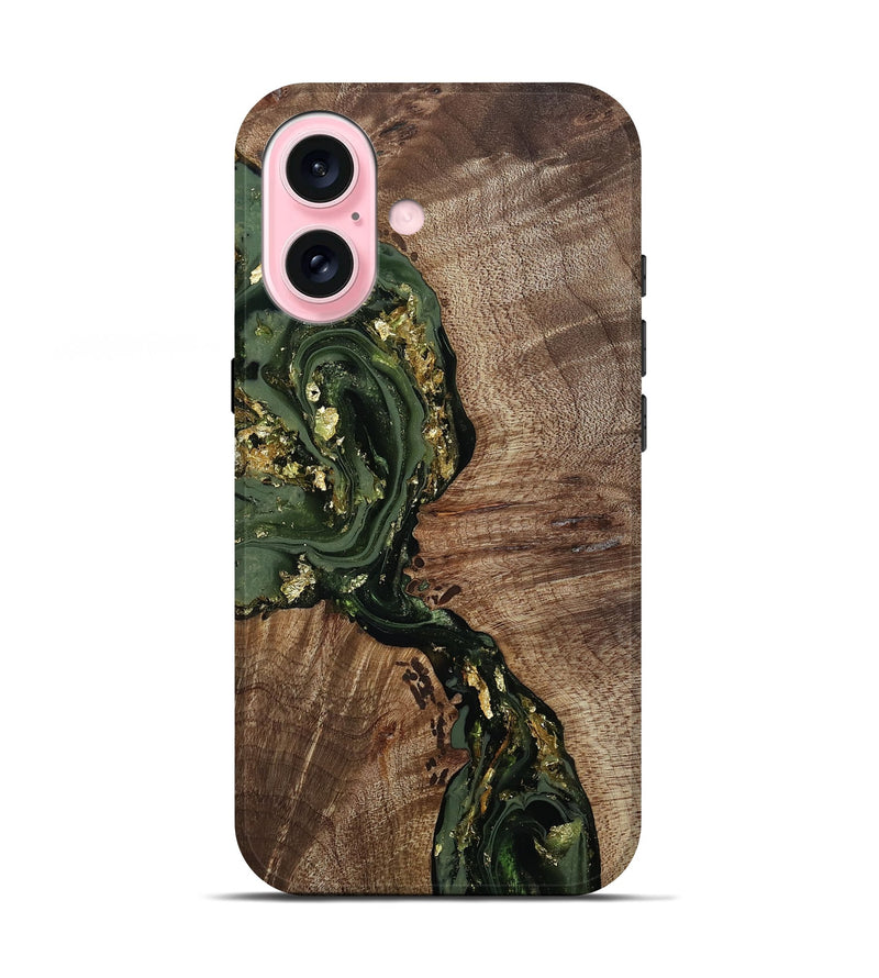 iPhone 17 Wood Live Edge Phone Case - Anissa (Green, 811813)