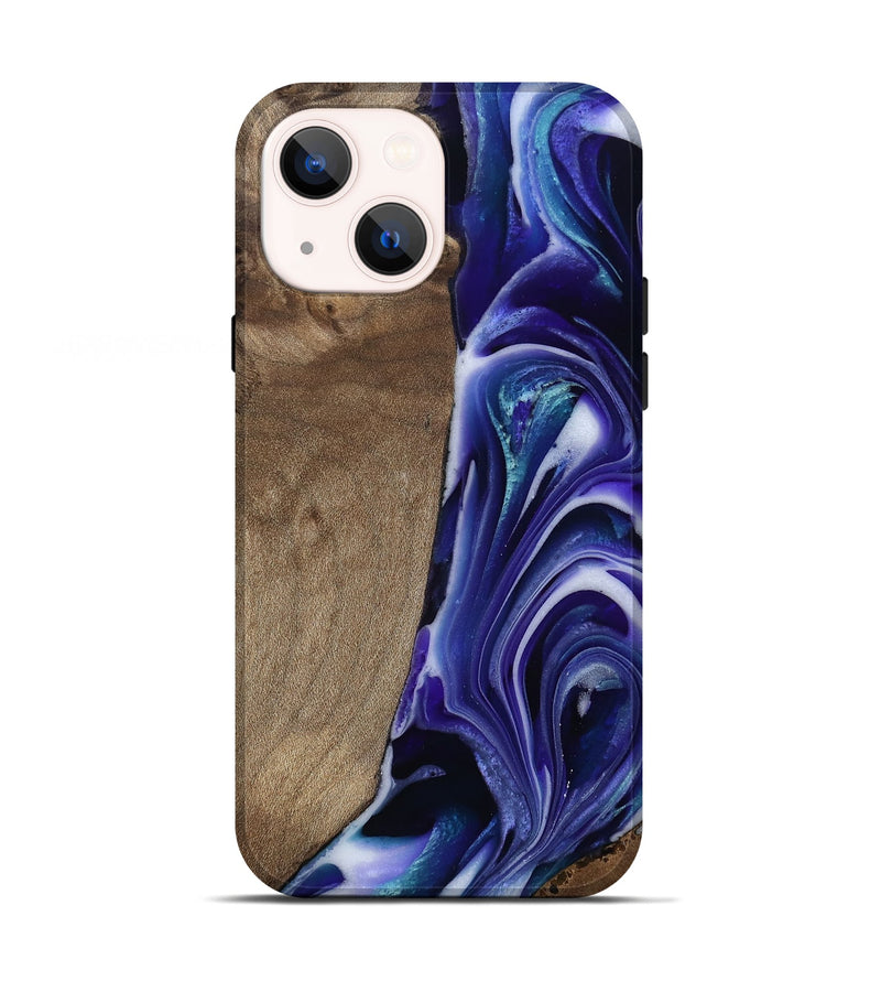 iPhone 13 Wood Live Edge Phone Case - Cayla (Purple, 811816)