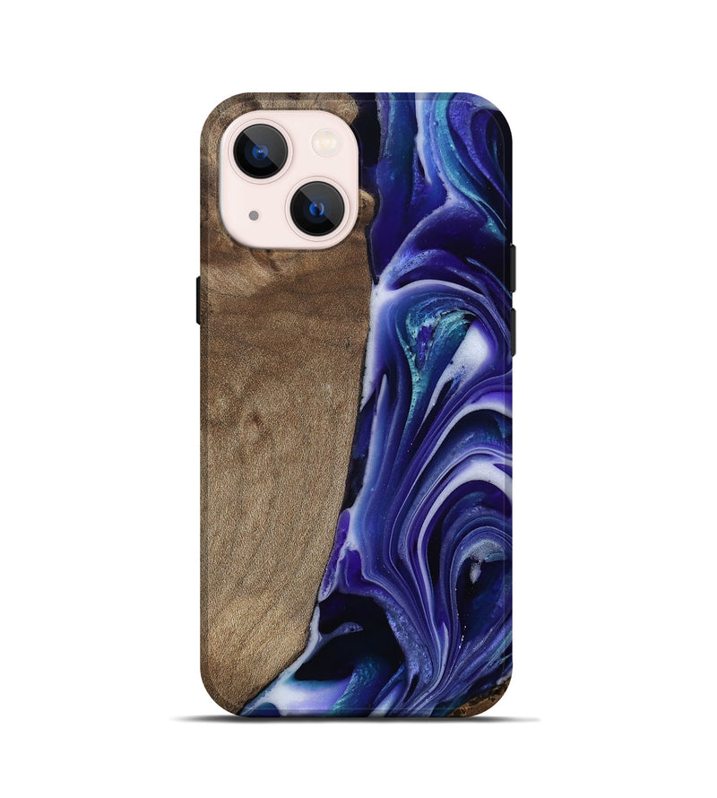 iPhone 13 mini Wood Live Edge Phone Case - Cayla (Purple, 811816)