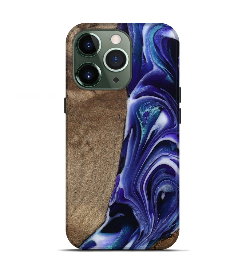 iPhone 13 Pro Wood Live Edge Phone Case - Cayla (Purple, 811816)