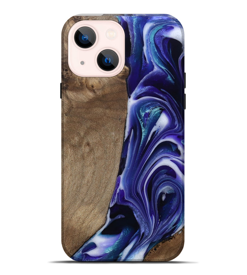 iPhone 14 Plus Wood Live Edge Phone Case - Cayla (Purple, 811816)