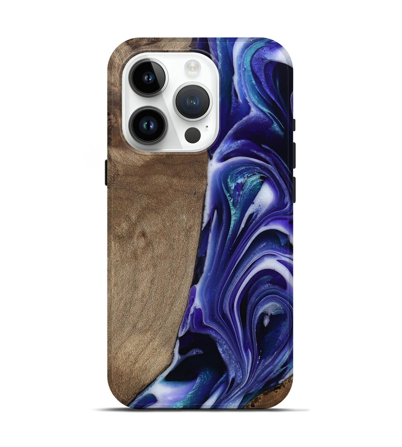 iPhone 15 Pro Wood Live Edge Phone Case - Cayla (Purple, 811816)