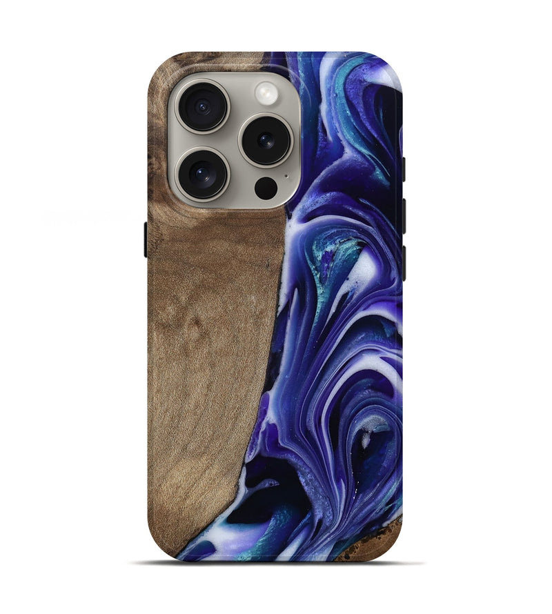 iPhone 16 Pro Wood Live Edge Phone Case - Cayla (Purple, 811816)