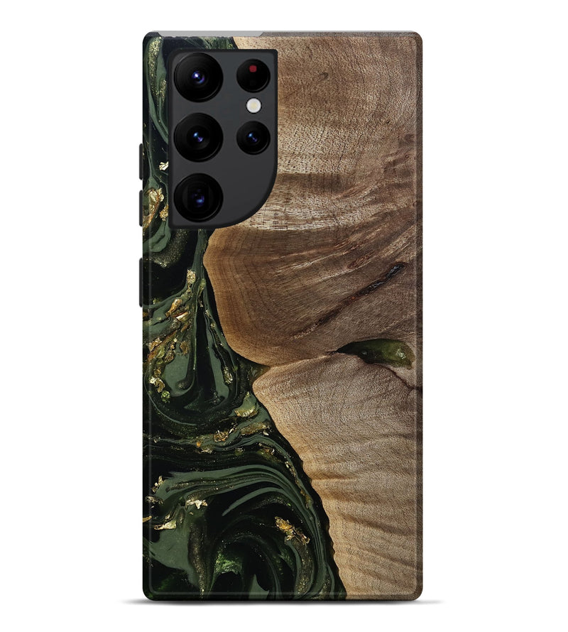 Galaxy S22 Ultra Wood Live Edge Phone Case - Omer (Green, 811818)