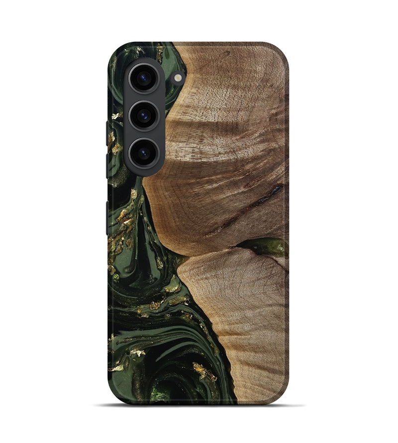 Galaxy S23 Wood Live Edge Phone Case - Omer (Green, 811818)