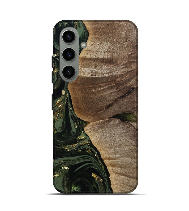 Galaxy S24 Wood Live Edge Phone Case - Omer (Green, 811818)