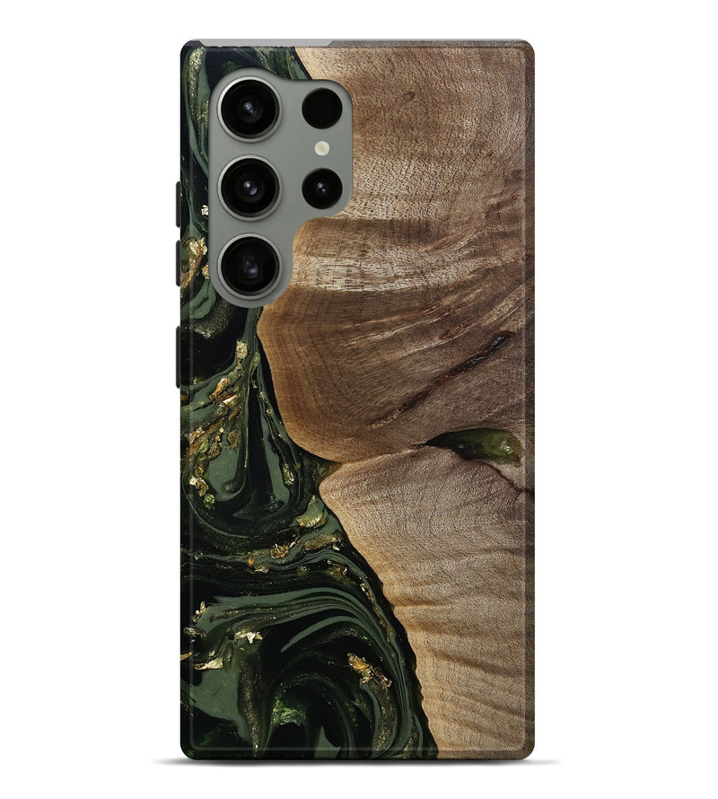 Galaxy S24 Ultra Wood Live Edge Phone Case - Omer (Green, 811818)
