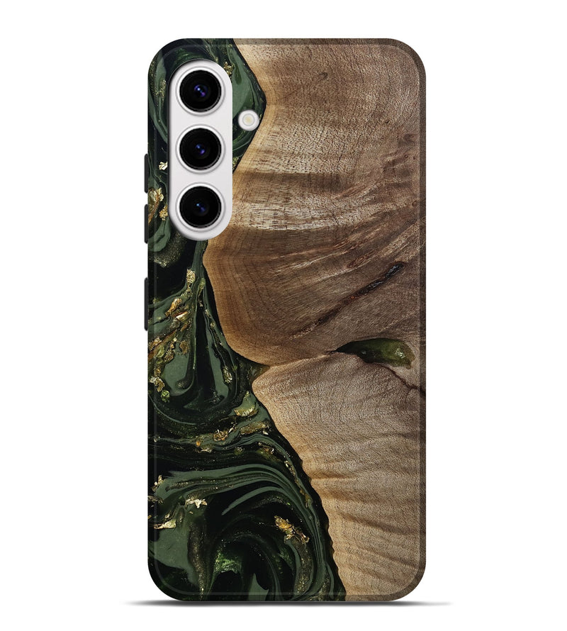 Galaxy S25 Plus Wood Live Edge Phone Case - Omer (Green, 811818)