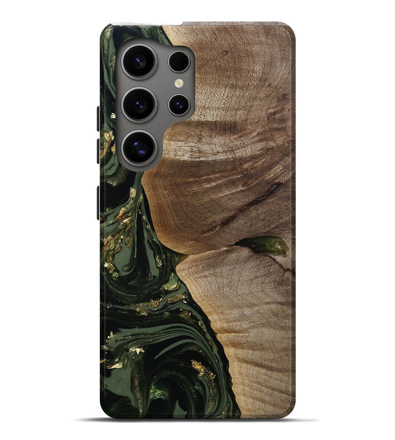 Galaxy S25 Ultra Wood Live Edge Phone Case - Omer (Green, 811818)