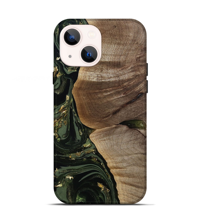 iPhone 13 Wood Live Edge Phone Case - Omer (Green, 811818)