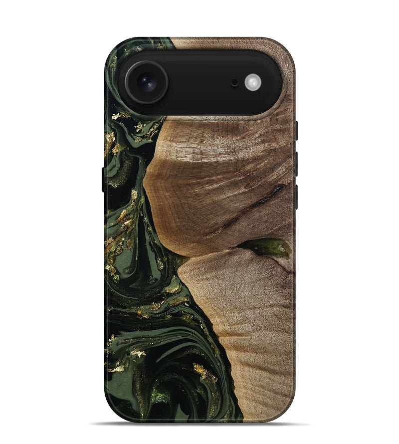 iPhone 17 Air Wood Live Edge Phone Case - Omer (Green, 811818)