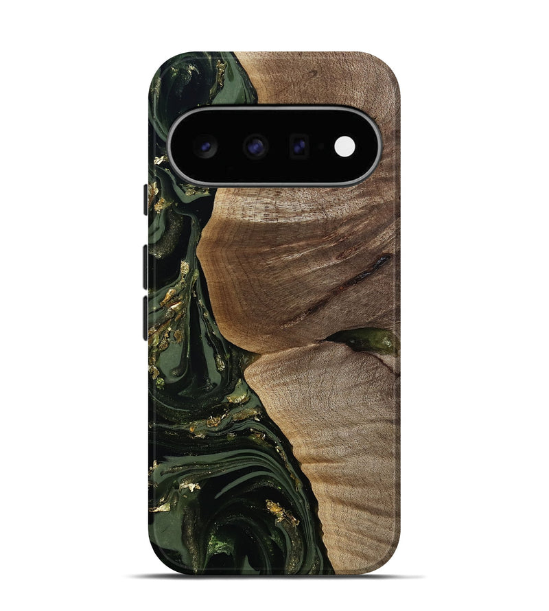 Pixel 11 Wood Live Edge Phone Case - Omer (Green, 811818)