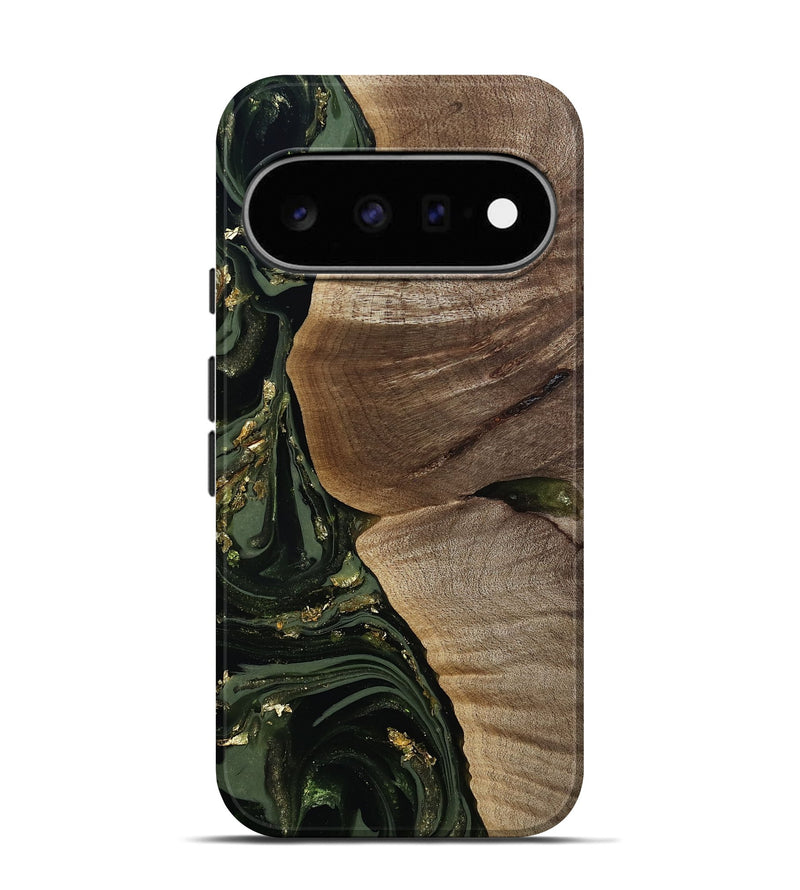 Pixel 11 Pro Wood Live Edge Phone Case - Omer (Green, 811818)