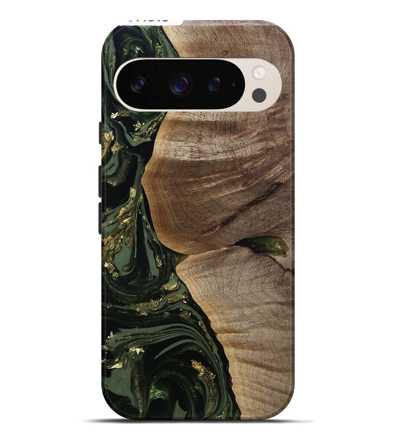 Pixel 9 Pro XL Wood Live Edge Phone Case - Omer (Green, 811818)